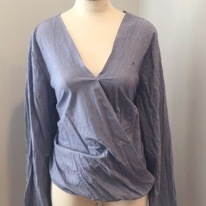 WOW NWT WRAP STRIPED SHIRT